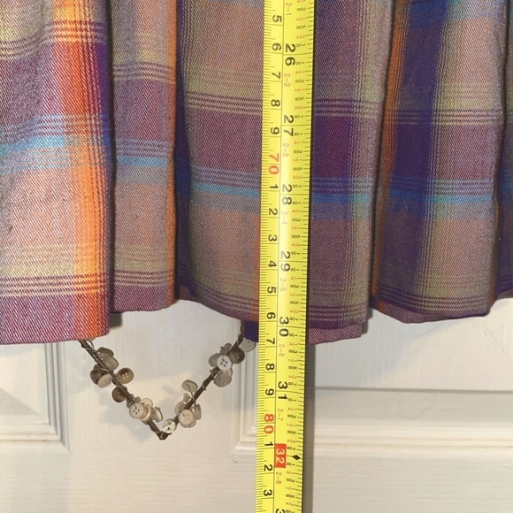 YSL Vintage Plaid Ruffle Neck Dress - Picture 6 of 9